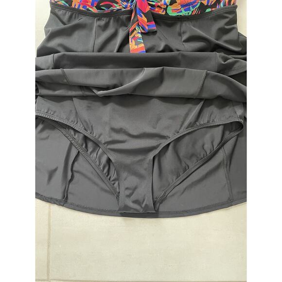 Swimsuits For All Swim One Piece Swimsuit Dress Multicolor Print - Picture 5 of 9